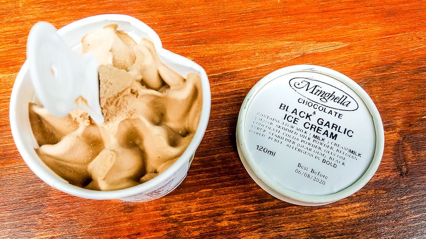 Black garlic ice cream