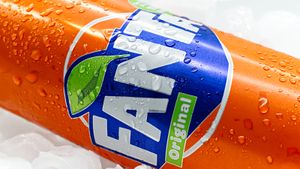 can of original fanta on ice
