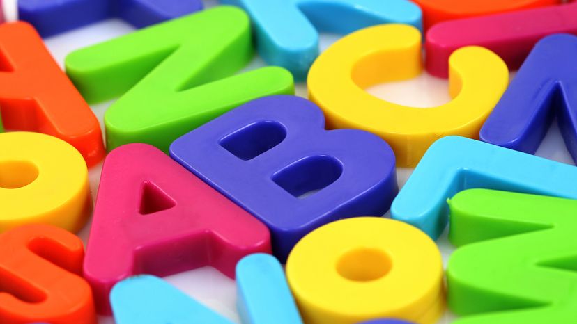 colorful letters on white background