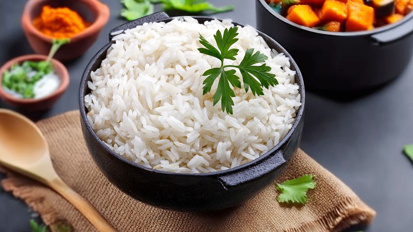 Cooked white rice