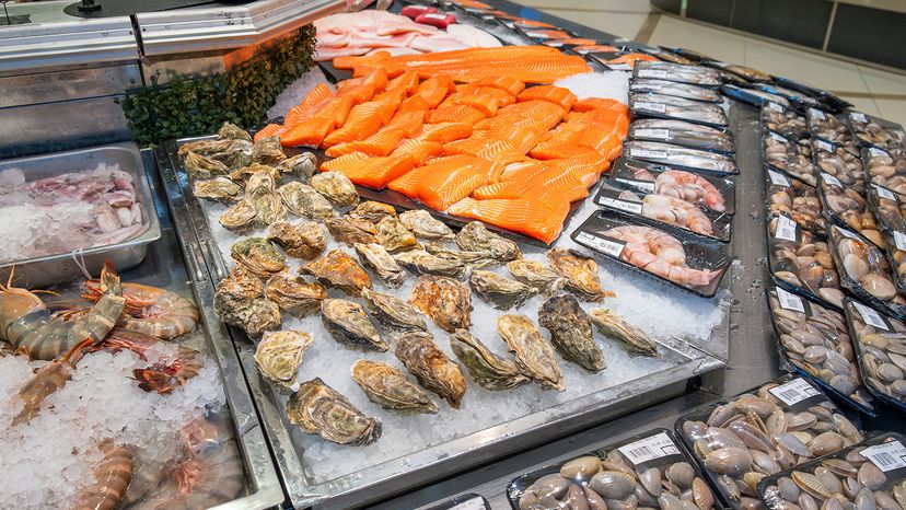 Fresh seafood counter