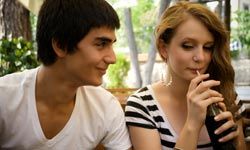 Man and woman at a diner