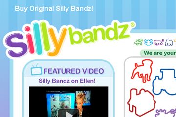 screenshot of Silly Bandz Web site 