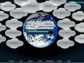 Buzzoggi uses Silverlight to gather hot topic key words from several news RSS feeds and display them in a cloud.