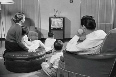 In the late 1940s, families began to make the switch from radio to television. 