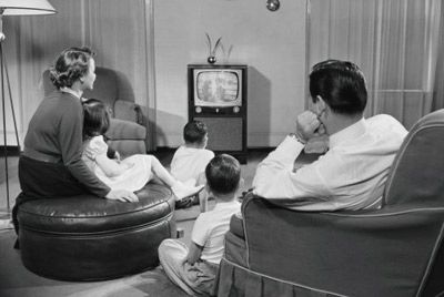 In the late 1940s, families began to make the switch from radio to television.