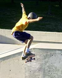 A child executing an Ollie