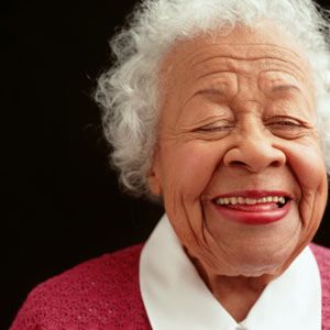 older woman smiling