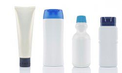 label-less skincare bottles