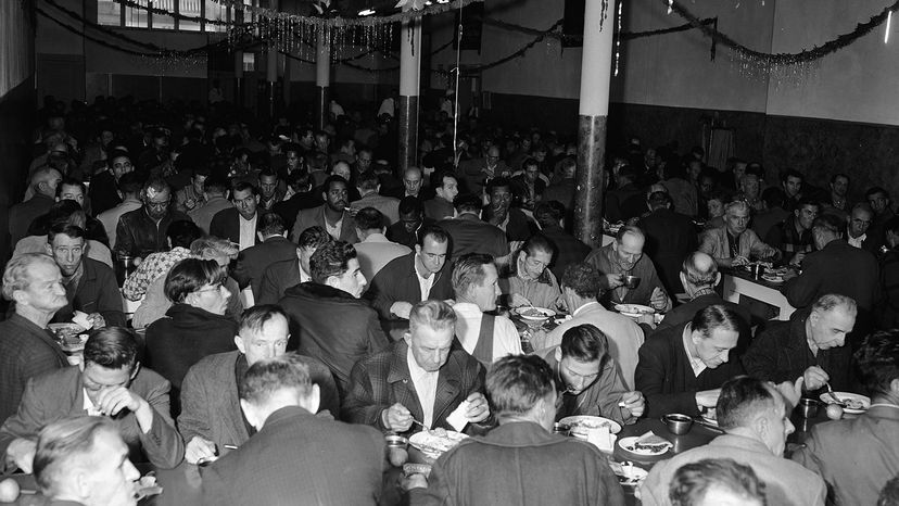 Skid Row Christmas dinner, 1955