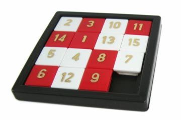 The classic 15 Puzzle kicked off a sliding puzzle frenzy in the 1880s, and is still manufactured today.