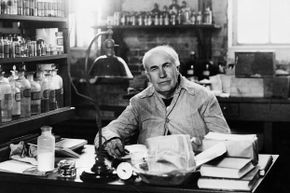 A 1929 photo of American inventor Thomas Edison in his laboratory in Orange, N.J.