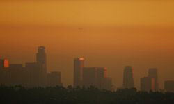 The skyline of downtown Los Angeles.