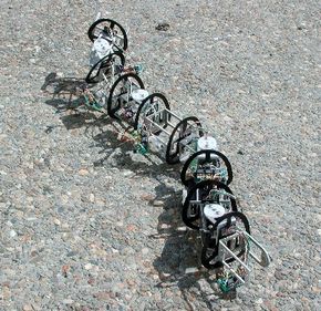 A third-generation model of a snakebot being developed for Mars exploration