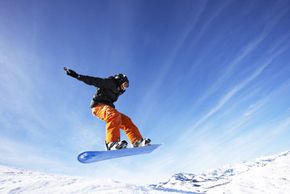 This boy is catching some air in Sun Valley, Idaho.