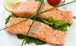 If you're watching your sodium intake, choose fresh fish like salmon, over shellfish.