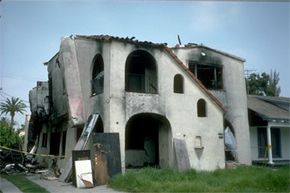 building that suffered from earthquake damage