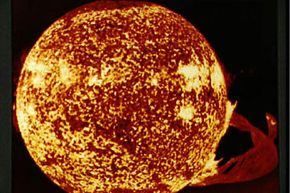 Skylab took this image of a solar flare erupting from the sun in 1973.