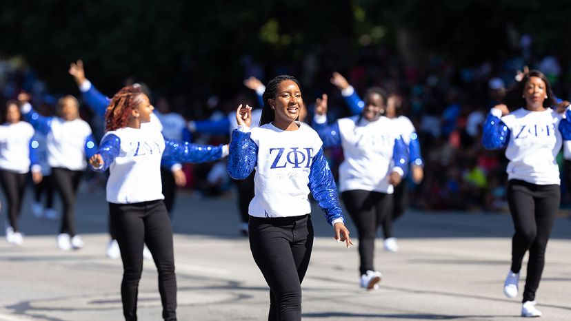 Members of Zeta Phi Beta Sorority, parade