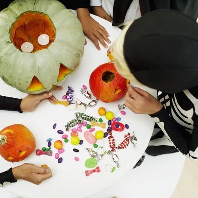 children sorting candy