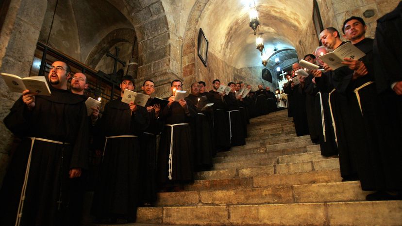 Franciscan monks,  Easter, Jerusalem