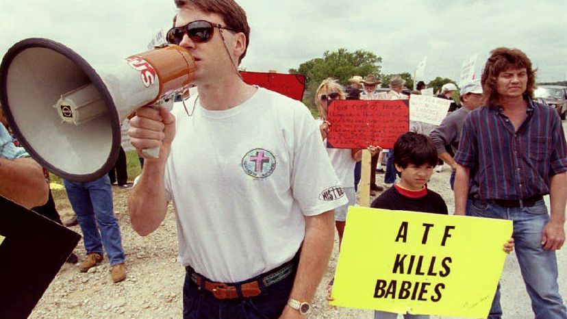 protestors in demonstration against the ATF