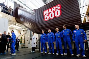 Members of the Mars500 mission in June 2010, shortly before they began the grueling simulation of a flight to the red planet