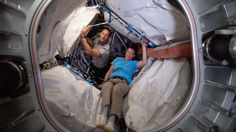 Expedition 65 flight engineers Thomas Pesquet and Megan McArthur