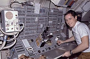 A space warning system is vital to protect astronauts in orbit. This is astronaut Ed Gibson on Skylab-4.