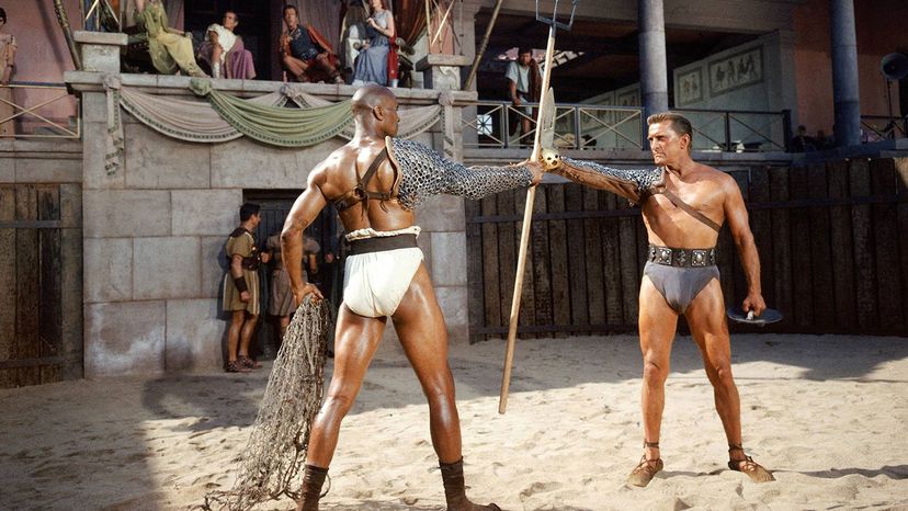 Kirk Douglas, Woody Strode, Spartacus movie