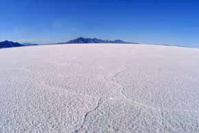 The Bonneville Salt Flats in the Western American state of Utah. See pictures of national parks.