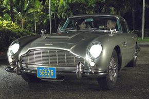 Daniel Craig as James Bond in his Aston Martin DB5, from "Casino Royale"”border=