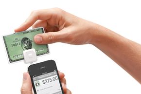 The Square device can turn your smart phone into a credit card machine. See banking pictures.