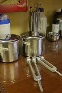 Tuning forks on table