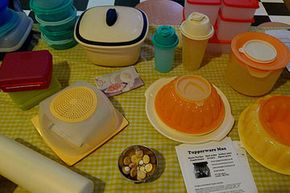 A collection of vintage Tupperware.