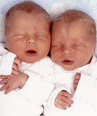 Marshall Brain's identical twin sons at birth
