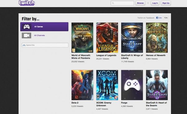 Twitch’s website directory can be browsed by anyone.