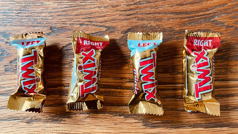 Left and right Twix bars