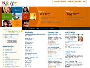 The Talk City home page. See more pictures of popular web sites.