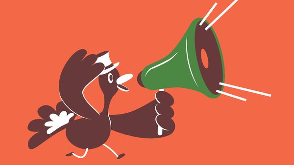 Cartoon megaphone announcing message vector illustration.