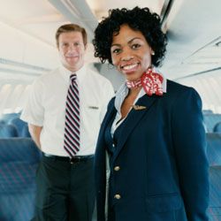 flight atttendants on airplane