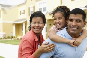 Family outside their house