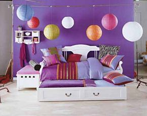 striped blue paint ideas for teenage girls bedroom