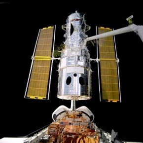 The Hubble Space Telescope during a 2009 servicing mission 