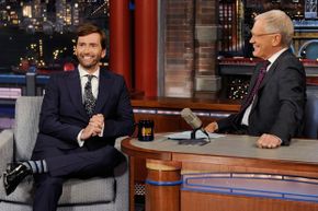 Actor David Tennant appearing on "The Late Show with David Letterman" in 2014.”border=