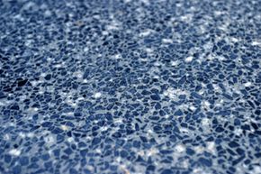 blue terrazzo floor