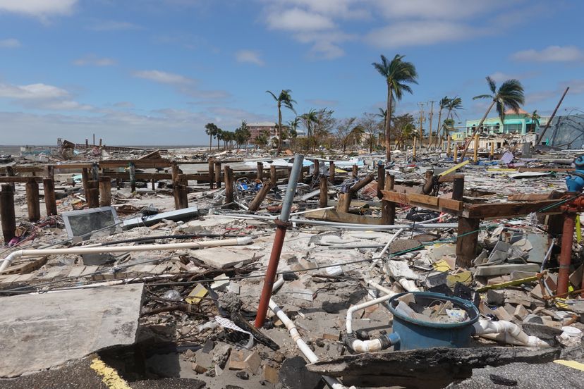 hurricane aftermath photograph showing devesation