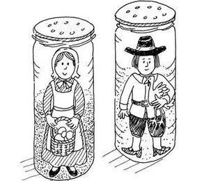 Salt and pepper pilgrims Thanksgiving craft.