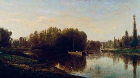 银行的瓦兹Charles-Francois Daubigny”border=