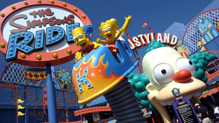 The Simpsons have provided many other forms of entertainment besides prime-time television, including thrills for amusement park visitors. GABRIEL BOUYS/AFP/GettyImages